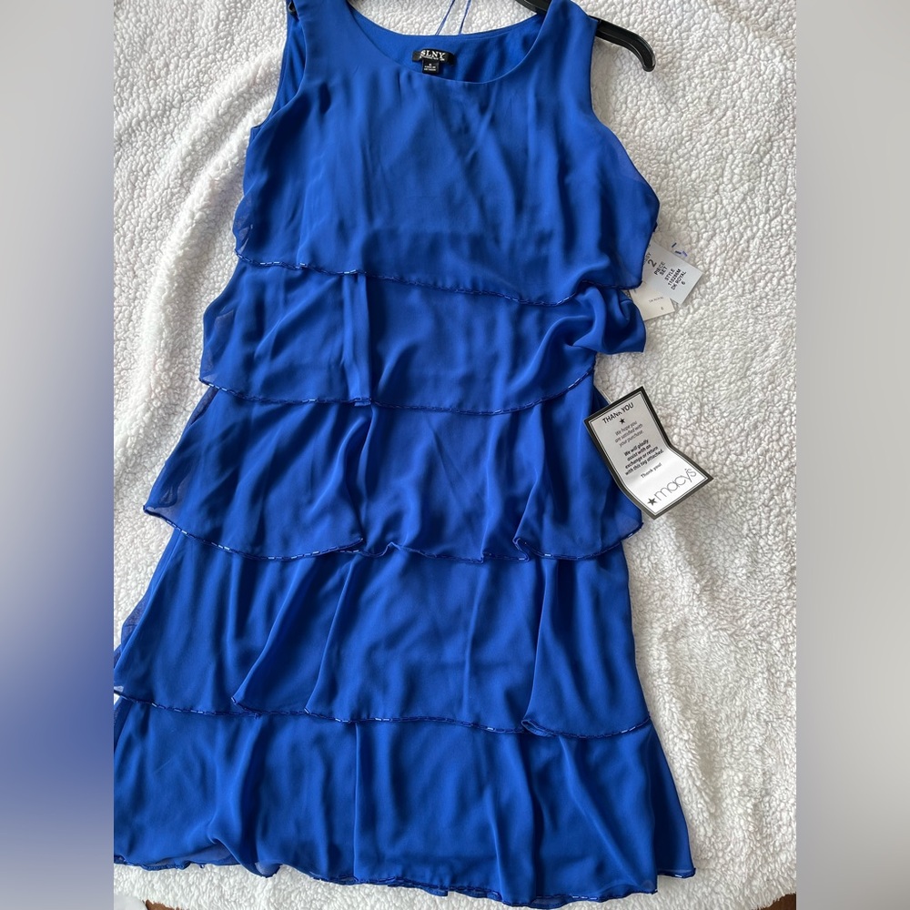Macy's Royal Blue Layered Dress